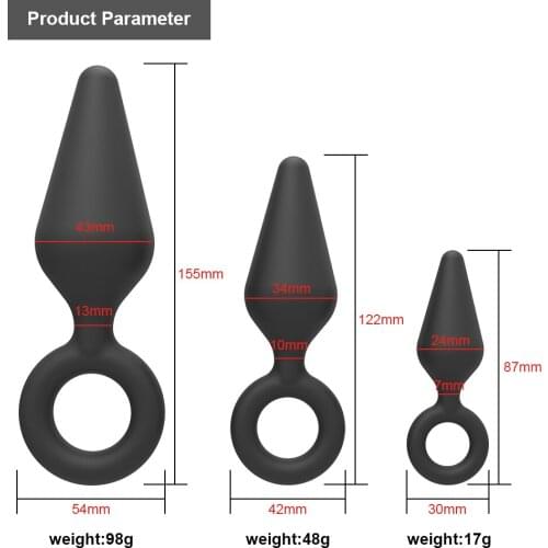 Female Adult Toy Silicone Butt Plug Anal Plug Sex Stopper 3 Size Adult Toys for Men/Women Bullet Anal Trainer for Couples