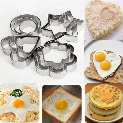 1Set/12Pcs Stainless Steel Cake Cookie Egg Fondant Mould Mold Sugarcraft Cutter