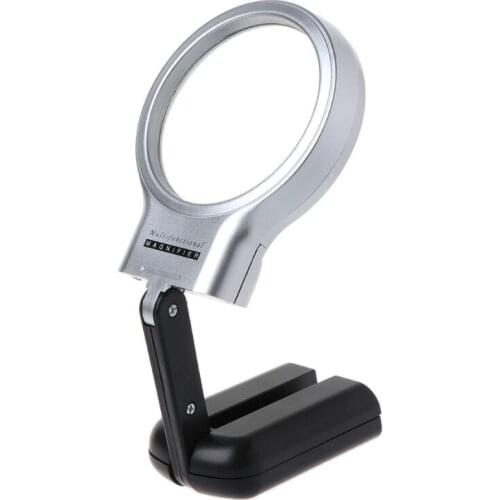 1Pc 3X Handheld Magnifier 5 LED Light Reading Magnifying Glass Ultraviolet Lamp Currency Detector