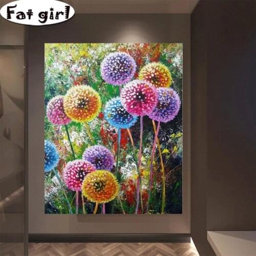5D Diy Diamond Painting Abstract Colorful Flowers Handmade Decor Poster Full Square Round Drill Cross Stitch Mosaic Embroidery