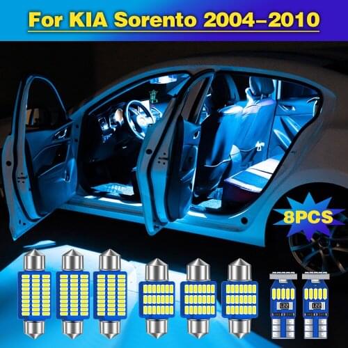 8pcs Error Free Auto LED Bulbs Car Interior Dome Reading Light Trunk Lamp For KIA Sorento 2004 2005 2006 2007 2008 2009 2010