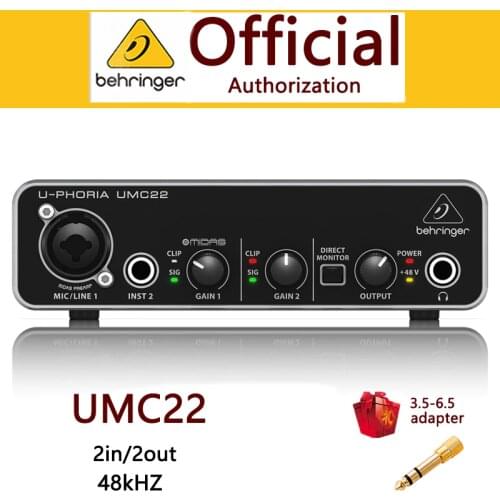 BEHRINGER umc22 audio interface microphone Headphone Amplifier sound card