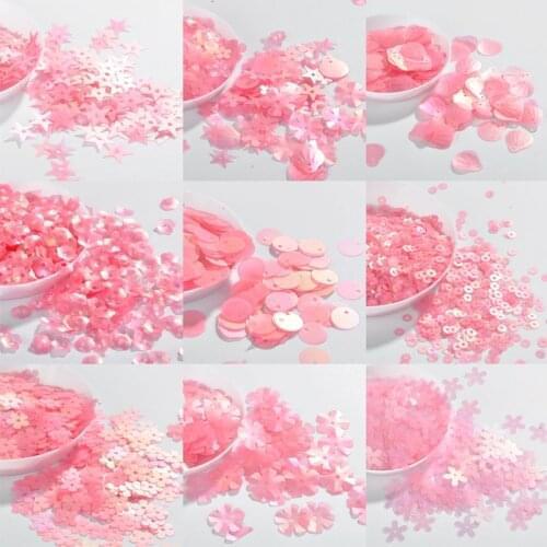 PET Sequin Magic Pink Color Sequins 10g/pack Matting sequins Paillettes Sewing Material Wedding Decoration Craft DIY Accessory
