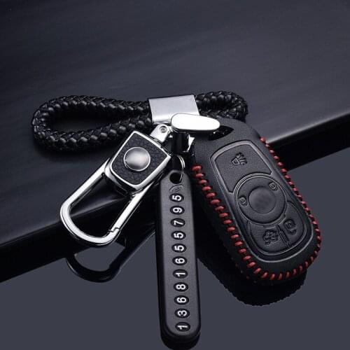 For Buick Envision 20T28T New Regal Lacrosse Excelle 2020 Leather Material Zinc Aluminum Alloy Car Key Case Cover Shell Bag