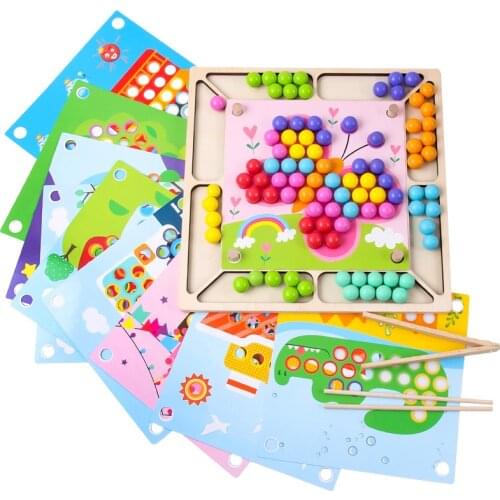 Kids Toys Montessori Wooden Toys Hands Brain Training Clip Beads Puzzle Board Math Game Baby Early Educational Toys For Children