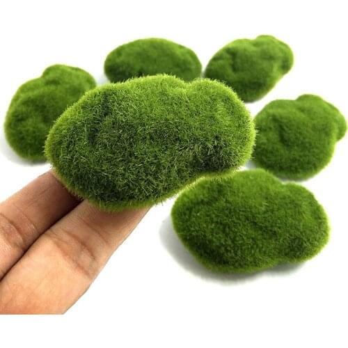 4 Size Artificial Foam Green Moss Plants Micro Landscape Grass Stone Figure Miniature Simulation Fairy Garden Decoration Accesso