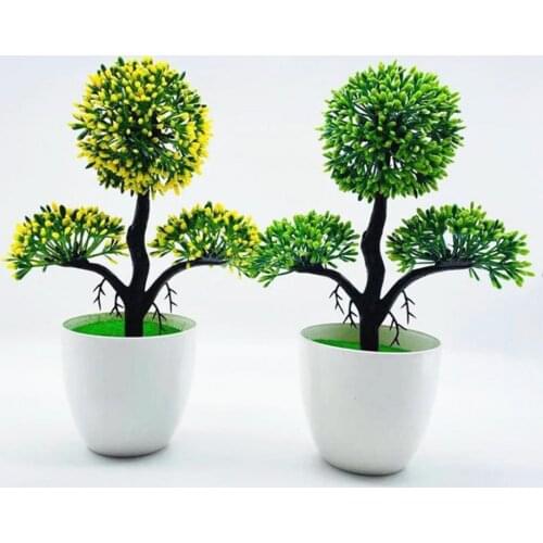 1 Set Artificial Plant Fake Plants with Pot Fortune Tree Holiday Gift Plastic Decorating Simulated Tree Planter for Windowsill