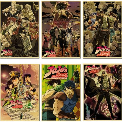 Canvas Painting JoJos Bizarre Adventure Classic Anime Posters Retro Poster Wall Decor Wall Art Picture Room Decor Home Decor
