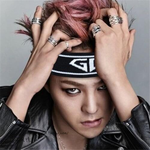 KPOP G-Dragon Elastic Headbands Embroidery GD Headwear Peaceminusone Unisex Accessories wj226