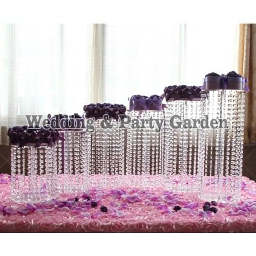 6pcs Clear Circle Round Cake Stand Wedding Birthday Display CupCake Rack Christmas Supply Happyshopping D15~30,H40~15