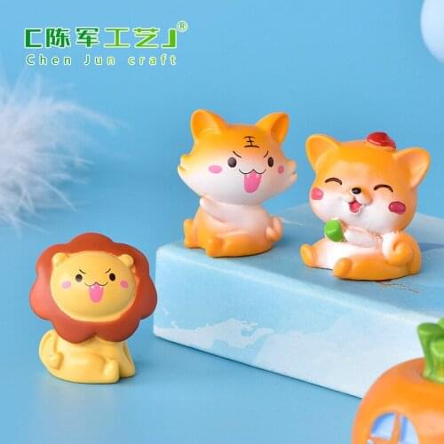Cute Rabbit Lion Tiger Animal House Figurines Fairy Garden Home Decoration Mini Craft Micro Landscaping Ornament DIY Accessories