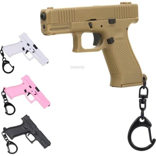 Mini Glock 45 Pistol Shape Keychain Portable Decorations Detachable Tactical Pistol Shape Keychain Hunting Gun Weapon Keyring
