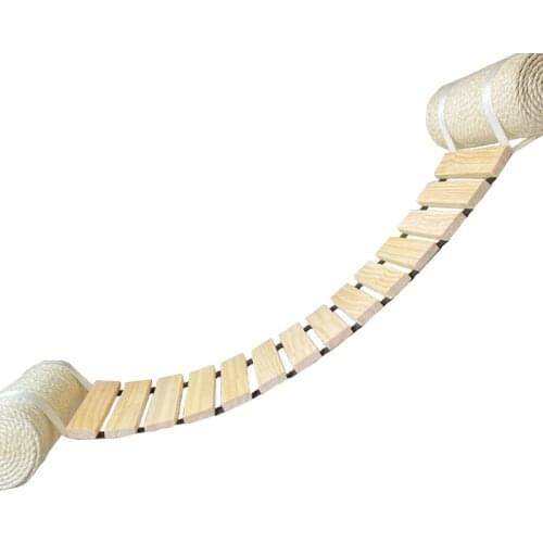 Wall Mounted Cat Ladder Bridge for Cat Scratching Post Sisal Rope Cat Tree House Tower Cat Step for Cat Climbing Pet Furniture