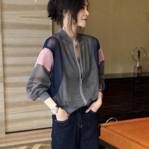 Summer 2021 new womens fashion thin color matching sunscreen womens loose foreign style coat