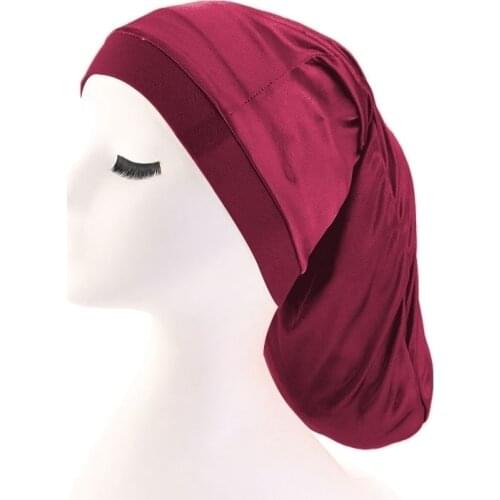 New Women Night Sleep Cap Ladies Soft Silk Long Hair Care Bonnet Dreadlock Braids Baggy Men Women Unisex Sleeping Cap