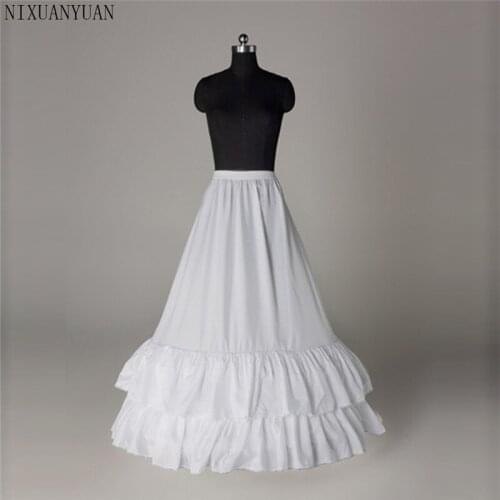 Wholesale A-line Ruffles long Wedding Petticoat Floor Length Two Hoops Bridal Petticoats for Wedding
