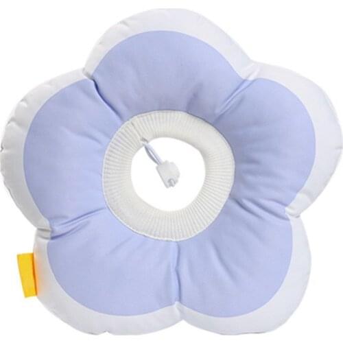 Cats Dogs Headcover Elizabeth Collar Adjustable Neck Collar Cotton Pet Cone With Cute Flower Pattern Waterproof E-Collar