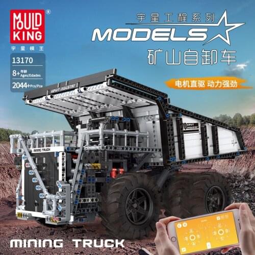 MOULD KING MOC Electric Series The Terex T284 Mining Excavator Dump Truck Model Motor Car Building Blocks Bricks Kids Toys Gifts