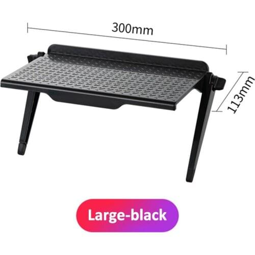 Adjustable TV Screen Top Storage Shelf Rack Holder Computer Monitor Desktop Stand TV Rack White/Black