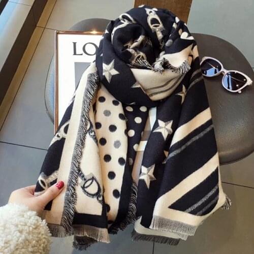2020 Luxury Brand Scarf Hijab Women Winter Cashmere Thick Shawl Warm Bandana Scarves Female Pashmina Blanket