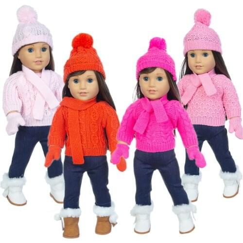 2020 Christmas Sweater Set Fit For American Girl Doll 18 Inch Doll Clothes , Shoes are not included. (Shoes are not included)