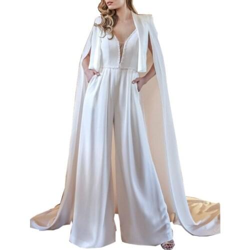 Sexy Chiffon Jumpsuit Rompers Women Shawl Jumpsuit Sleeveless Palysuit V Neck Party Jumpsuit Female Overalls For Women