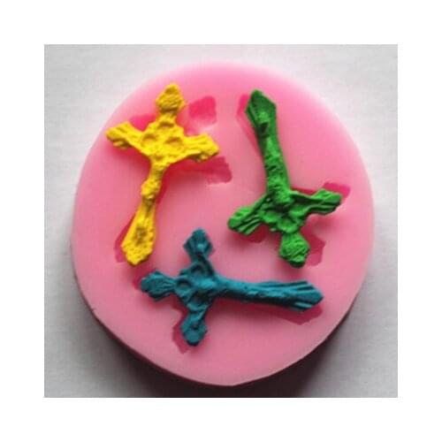 Silicone mold cross shape fondant cake decoration mold handmade clay chocolate mold
