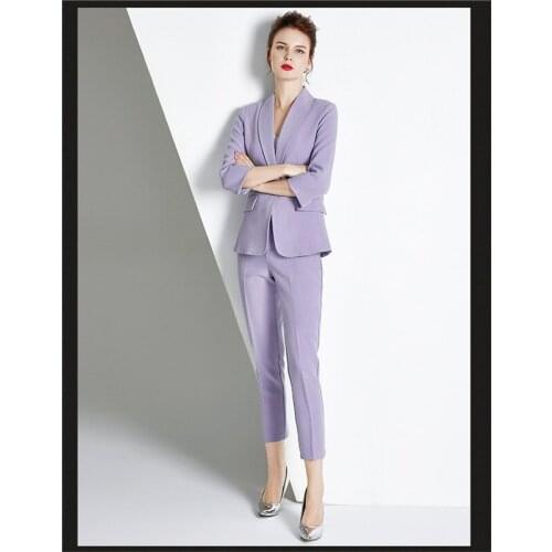 Lilac Women Pantsuits Jacket+Pants Women Business Suits Women Pantsuit Office Style Female Trouser Suit Custom Made