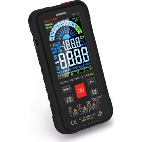 MAYILON HT116 Intelligent Portable Multimeter VA Color Big Display Screen 9999 Counts with Flashlight Function Testing Tools