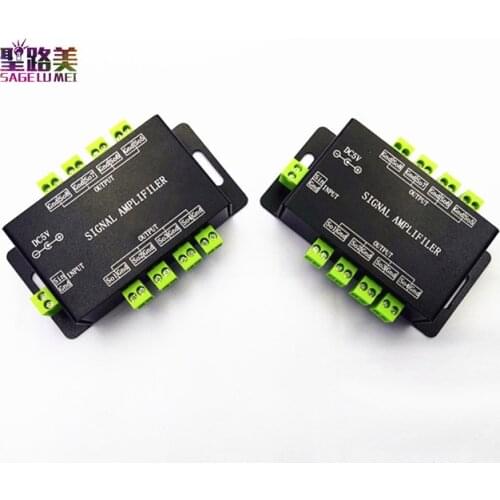 DC5V 12V Signal Amplifier via SPI output signal Symphony 8 control group Amplifier for music controller ws2811 2812 led strip