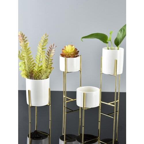 Vase metal ceramic vase creative country simple flower vase home decoration ornaments