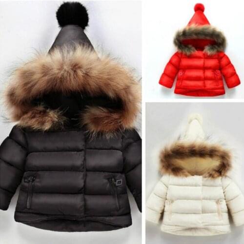 Winter Thick Cotton Coat Down Jacke Park For Girls Down Jacket For Girls Fur Hooded Children Outerwear Childrens Down Jacket