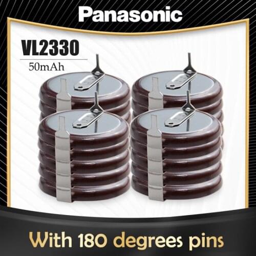 20PCS 100% Original Panasonic VL2330 2330 3V Lithium Rechargeable Battery With Legs 180 degrees For Timer Car Key Remote Watch