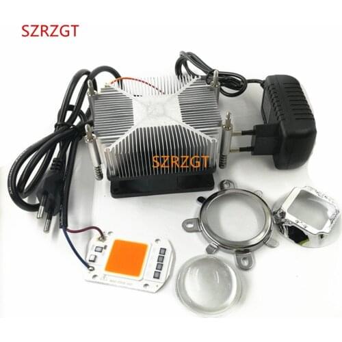 110V/220V 50W 380NM-840NM Full Spectrum LED + Heatsink Cooler+lens +power+cable