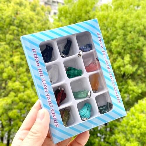 12pcs/lot Mixed Natural Stone Pendant Angel Moon Charms Pendants for Jewelry Making Handmade Diy Bracelet Necklace Accessories