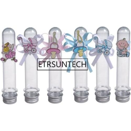 120pcs Plastic Test Tube Candy Box Baby Shower Handmade Candy Box Birthday Party Decor Baby Shower Gift Box