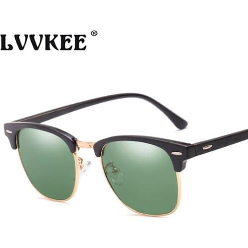 2020 LVVKEE Classic Semi-Rimless Sunglasses Women/Men Brand Designer Vintage Sun Glasses Male 100% UV400 Oculos De Sol feminino