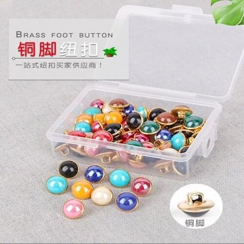 Wholesale 100PCS Mixed Candy Color Metal Imitation Pearl Buttons Luxury Shirt Botones For DIY Sewing