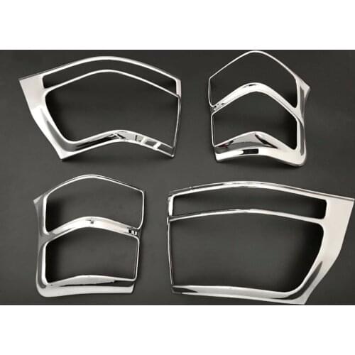 4pcs Chrome tail light cover For Toyota Land cruiser Prado150 FJ150 FJ 150 2011 2012 SUV rear lamp accessories FOR prado FJ150