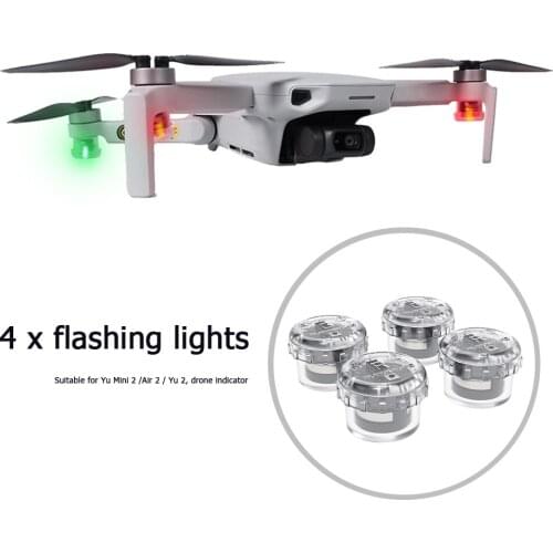 4pcs Magic Small Led Flash Strobe Lamp Universal Drone Flash Strobe Lamp Night Light for DJI Mini 2 Accessories