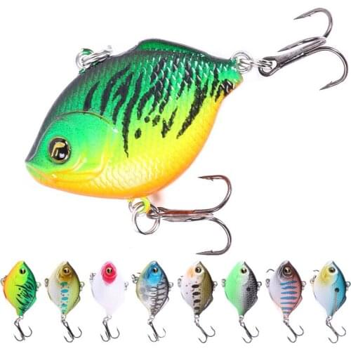4cm 9g Hard VIB Lures Fishing Minnow Bait Treble Hooks Crankbait Wobblers Pike Carp Fishing Tackle 3D Eyes