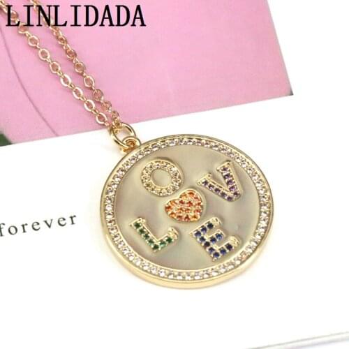 5Pcs CZ Zirconia Round Pendant Choker Necklaces For Women Girls Charm Pendant Necklace