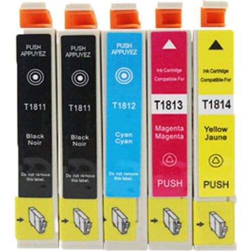 5PK T1811-4 Compatible Ink Cartridge For Epson XP-30 XP-102 XP-202 XP-205 XP-212 XP-215 XP-225