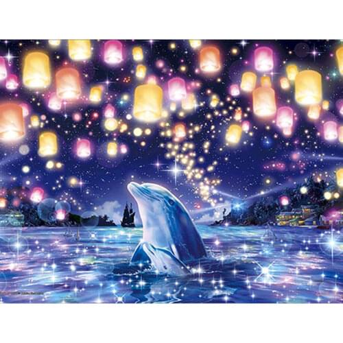 Diamond Painting Dolphin Picture Of Rhinestones Diamond Embroidery Art Cross Stitch Rhinestones Paintings Gift Cross Stitch
