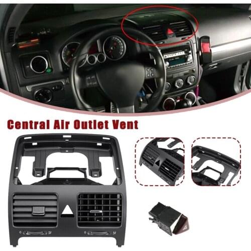 AU05 -Front Central Dashboard Air Conditioning Outlet Vent with Warning Flasher Switch for JETTA Golf 5 MK5 Rabbit 1KD819728