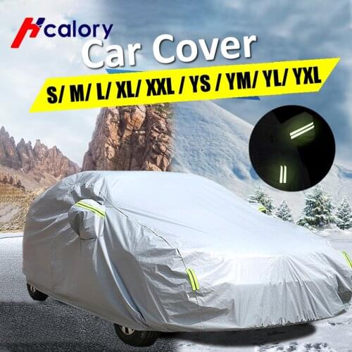 210T waterproof car covers outdoor sun protection cover for car reflector dust rain snow protective suv sedan hatchback full