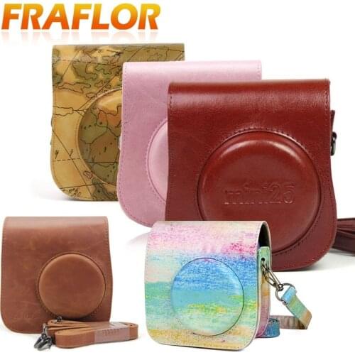 Map Starry Sky Pattern Pouch Case Word PU leather General Camera Storage Bag For Fujifilm Instax Mini25/26 For Polaroid Camera