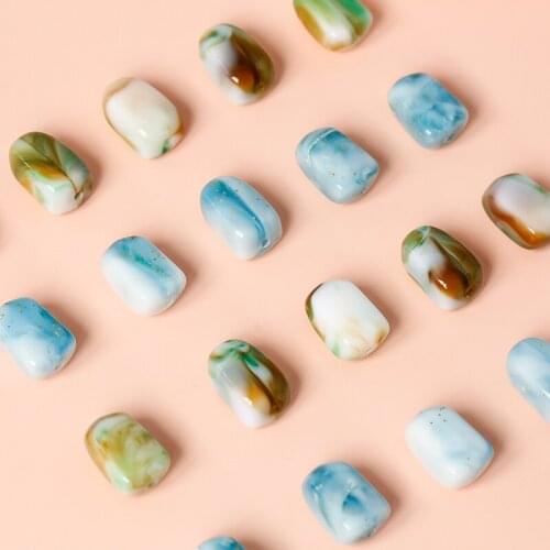 Blooming resin square grain straight hole beads DIY beaded material necklace earrings jewelry accessories