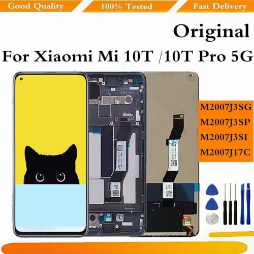 Original For Xiaomi Mi 10T Pro LCD M2007J3 Touch Screen Display Digitizer Assambly For Xiaomi Mi 10T 5G Display Replace Part