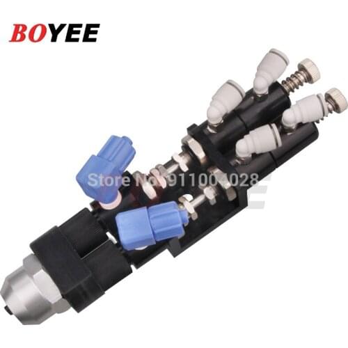 Double-acting AB dispenser pneumatic dual-fluid dispensing valve transparent epoxy dispensing valve round port